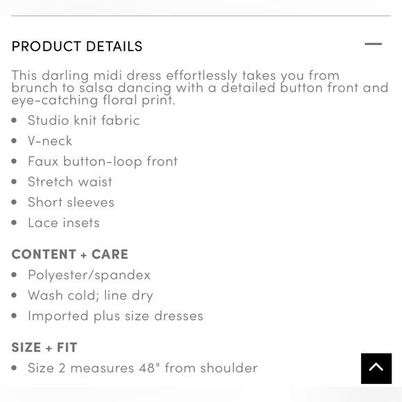 Torrid women’s black floral Midi Studio Knit Button-Front Skater Dress plus sz 1 - Picture 8 of 8